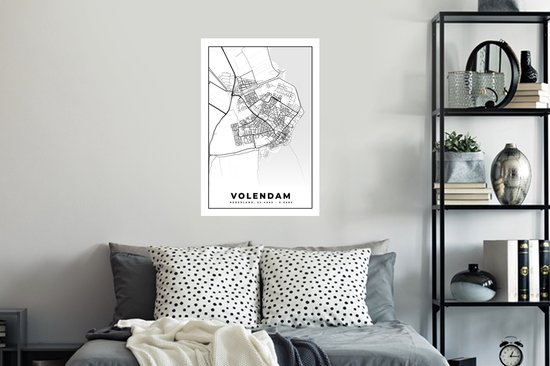 Stickers muraux - Carte - Volendam - 40x60 cm - Feuille adhésive - Plan de la ville