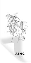 Muurstickers - Sticker Folie - België – Seraing – Stadskaart – Kaart – Zwart Wit – Plattegrond - 40x80 cm - Plakfolie - Muurstickers Kinderkamer - Zelfklevend Behang - Zelfklevend behangpapier - Stickerfolie