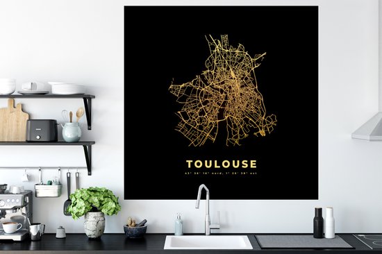 Stickers muraux - Toulouse - Carte - France - Plan de ville - Carte - 120x120 cm - Feuille adhésive XXL