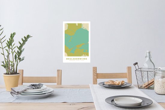 Stickers muraux - Carte - Plan de la ville - Beulakerwide - Vintage - Carte - 20x30 cm - Feuille adhésive