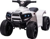 HOMCOM Kinderen elekrto quad kinderwagen ATV elektrische motorfiets elektrische quad staal zwart + wit 370-157V90