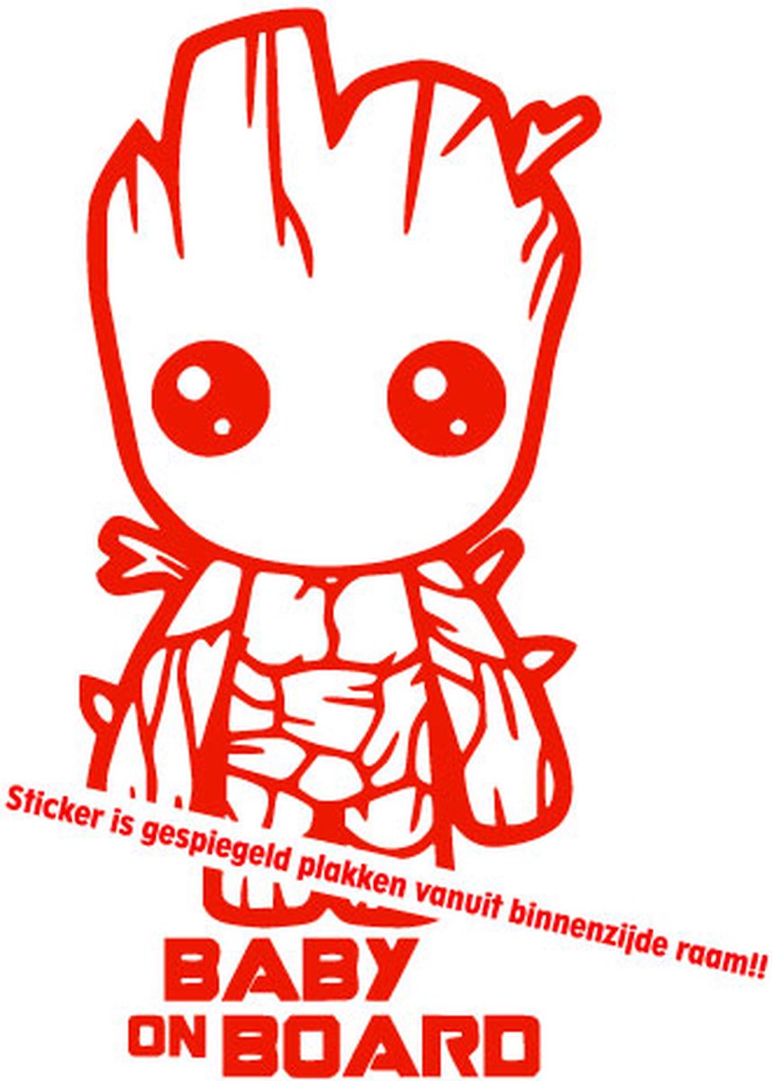 Autotoebehoren - Stickerloods -Baby on Board woodie sticker -car decal- autoraamsticker-