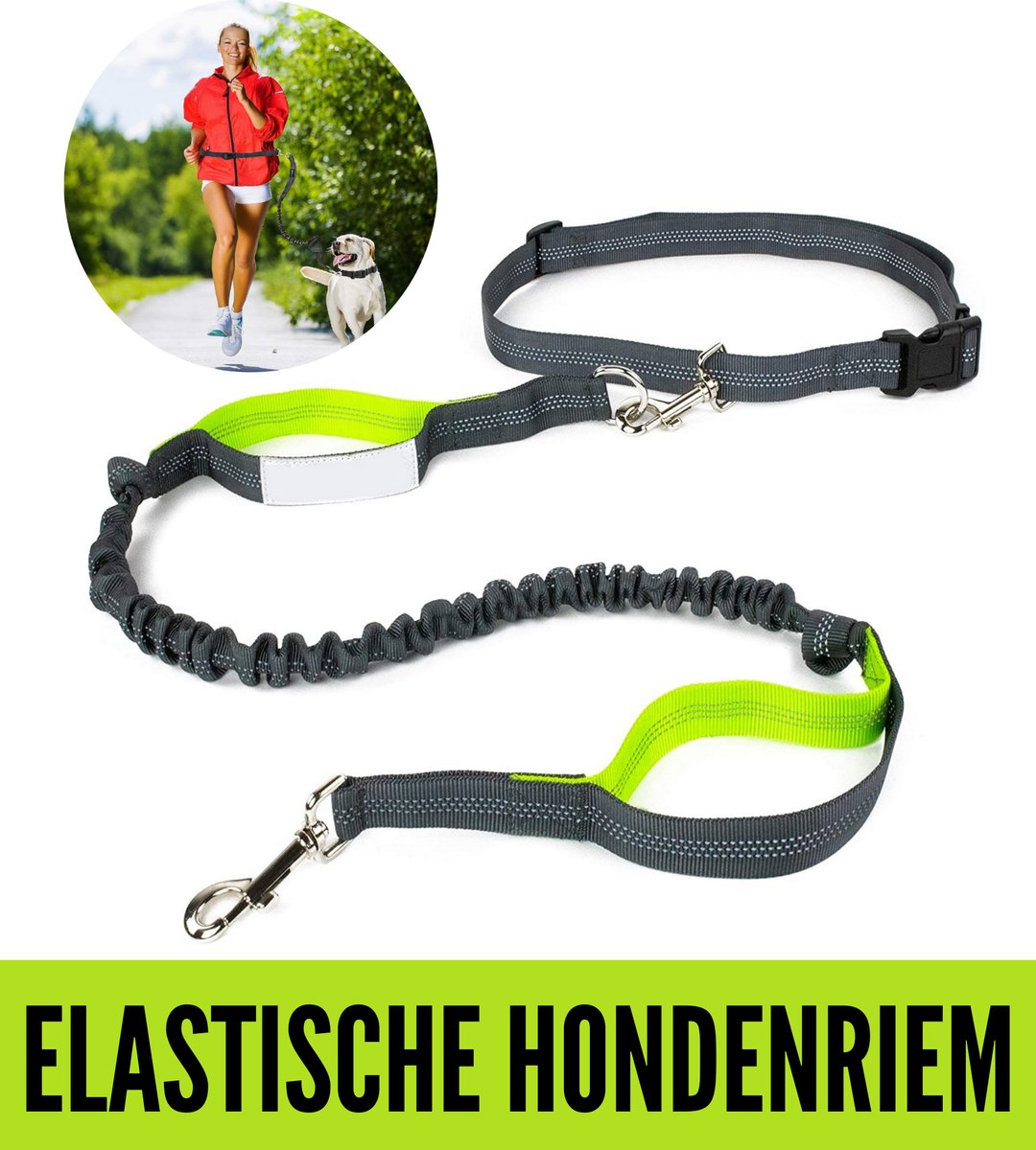 Atv Perfectum Elastische En Diervriendelijke Looplijn Met Heupriem – Hondenriem – 130Cm/185Cm – Zwart – Halsband Hond –