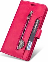 Hoesje geschikt voor Samsung Galaxy S22 - Bookcase - Koord - Pasjeshouder - Portemonnee - Rits - Kunstleer - Roze
