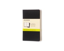 Moleskine Cahier Journals - Pocket - Blanco - Zwart - set van 3