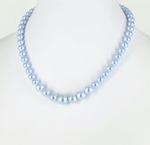 KAYEE - Parelketting van Swarovski parels - lichtblauw - 45cm