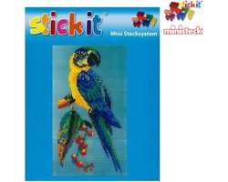 Stick-it Blauwe Ara/Papagaai, ca. 1.400 steentjes, compatibel met Ministeck