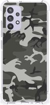 Telefoon Hoesje Geschikt voor Samsung Galaxy A32 4G | A32 5G Enterprise Editie Smartphone hoesje met doorzichtige rand Army Light