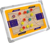 Tactiekbord basketbal - Tactiekborden - Coachbord - Coachboard - Coaching en training - Ophangbaar - Magnetisch - Inclusief magneten, wisser en 2 stiften - Veldmateriaal - 30,5 x 40,5 x 2 cm (lxbxh) - Crème, oranje, wit en zwart