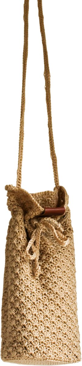 BAYUXX Bags Bali - Gehaakte tas - Model Dolly - Handmade in Bali - Lief cadeautje - Schoudertas/ Buideltas - Beige - Tassen Dames - Duurzaam