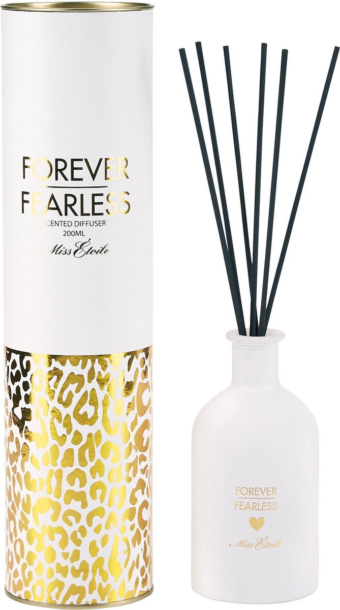Miss Etoile - Forever Fearless - Geurstokjes 200ml - Scented Diffuser - Wit - Goud