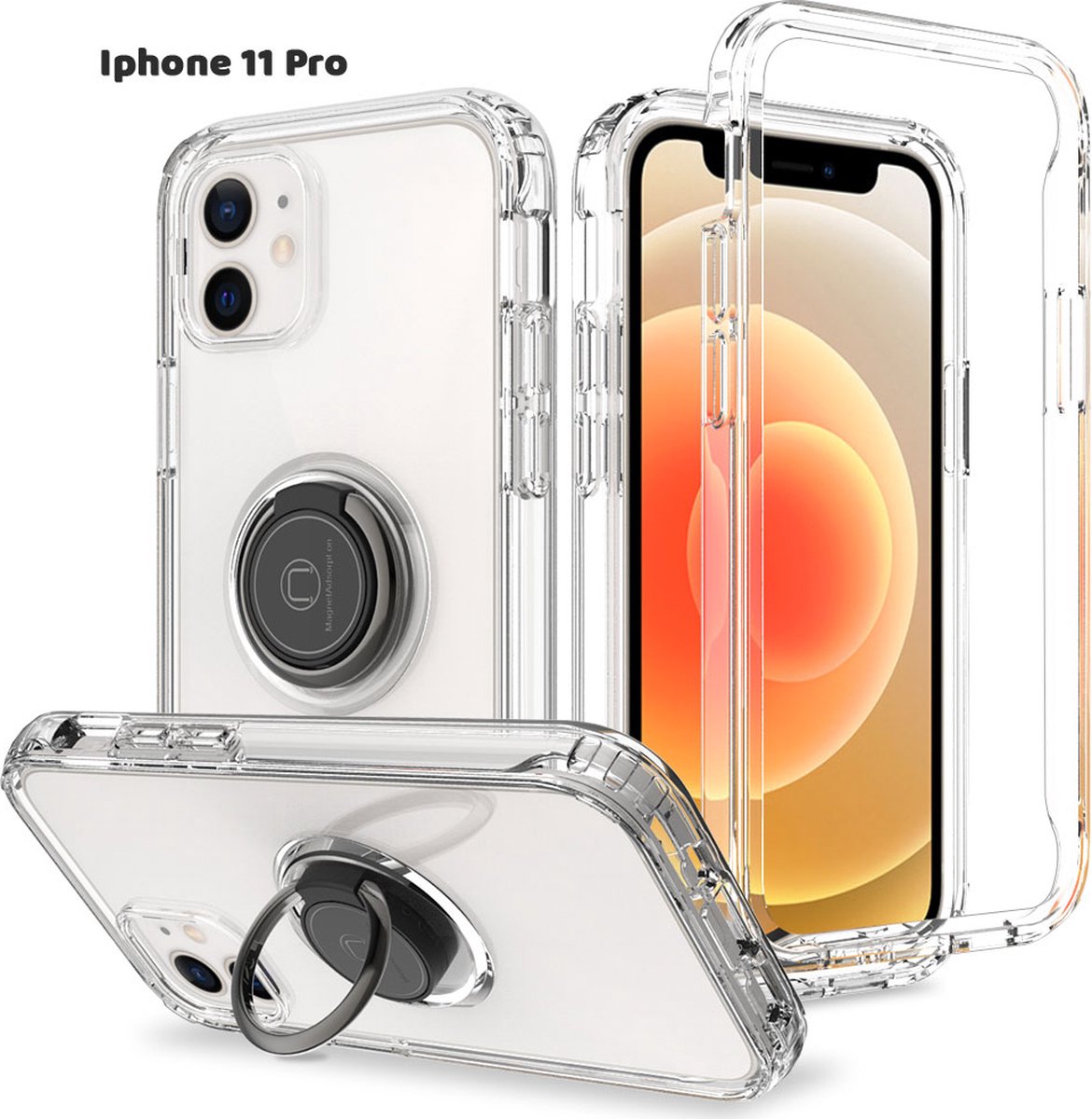 Space Ring Transparant iPhone 11 Pro hoesje, Gratis 2 iPhone 11 Pro Screenprotector, hoesje iPhone 11 Pro, iphone 11 Pro bumper hoesje, iphone 11 Pro bumper case, iphone 11 Pro Backcover hoesje