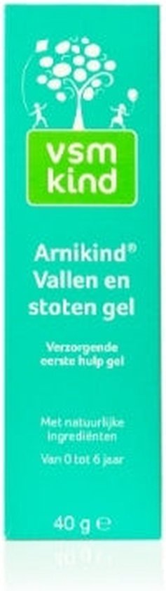 Doosje VSM Kind Arnikind Vallen en stoten gel, verzorgende eerste hulp gel met natuurlijke ingrediënten, van 0 tot 6 jaar, 40g.