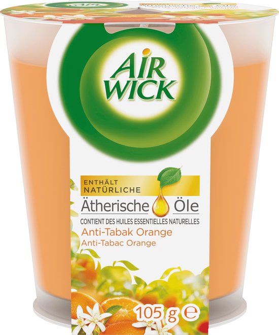 Bougie Parfumée AirWick dans Verre Anti-Tabac Orange - 105g