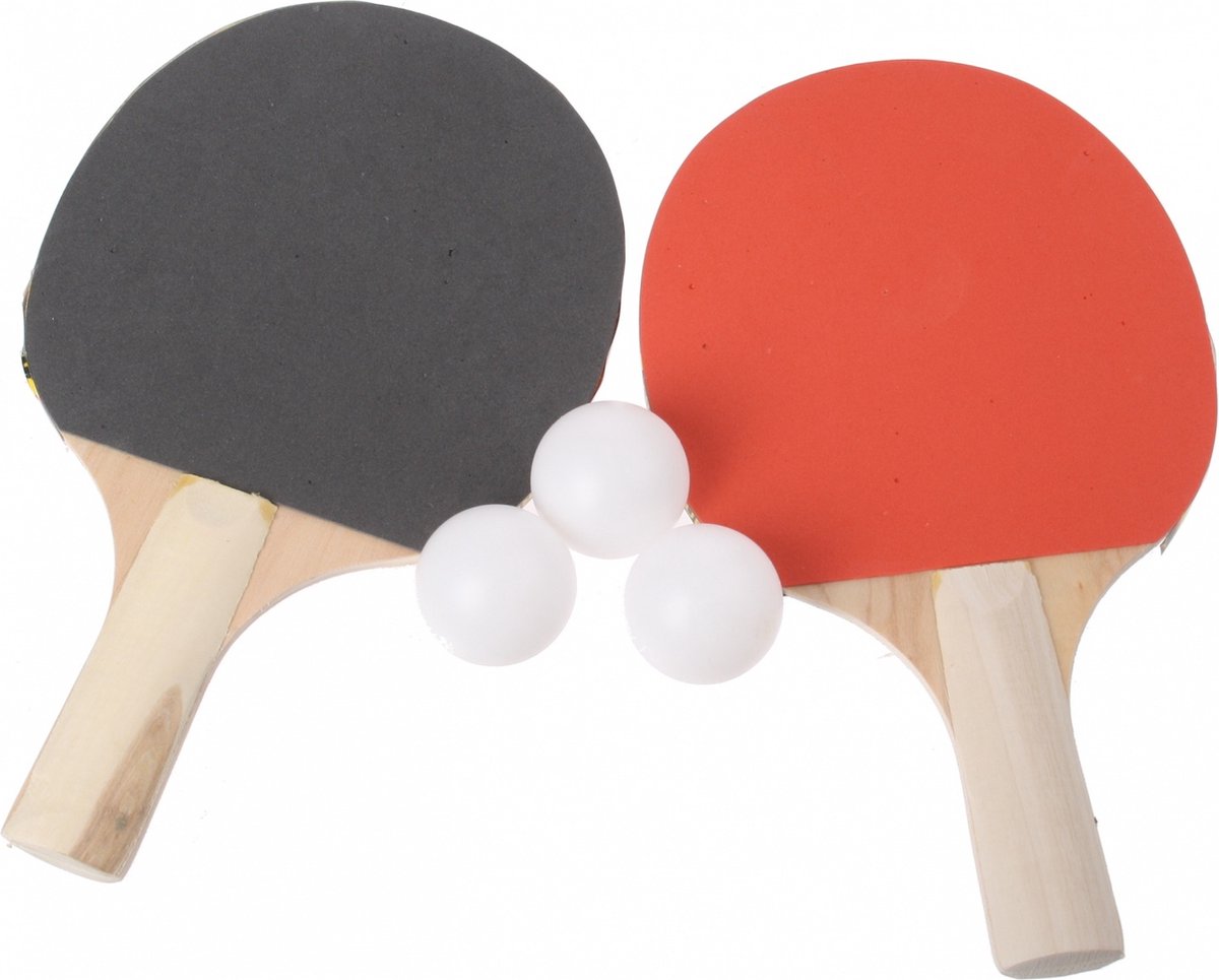 Oneiro’s Luxe Tafeltennis set van 2 tafeltennis batjes & 3 ballen - zomer - sport - tafelbatje - tafelbat