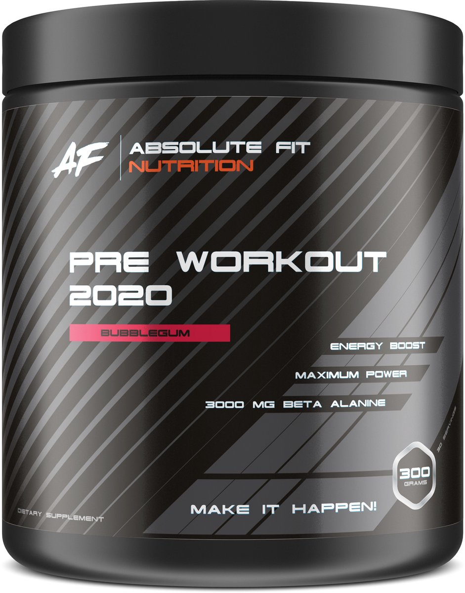 Pre Workout 2020 - Bubblegum - 30 servings - Pre-Workout - L-Citrulline - Beta-Alanine - Taurine - Caffeine - Energy Drink Sport Supplement - Poeder