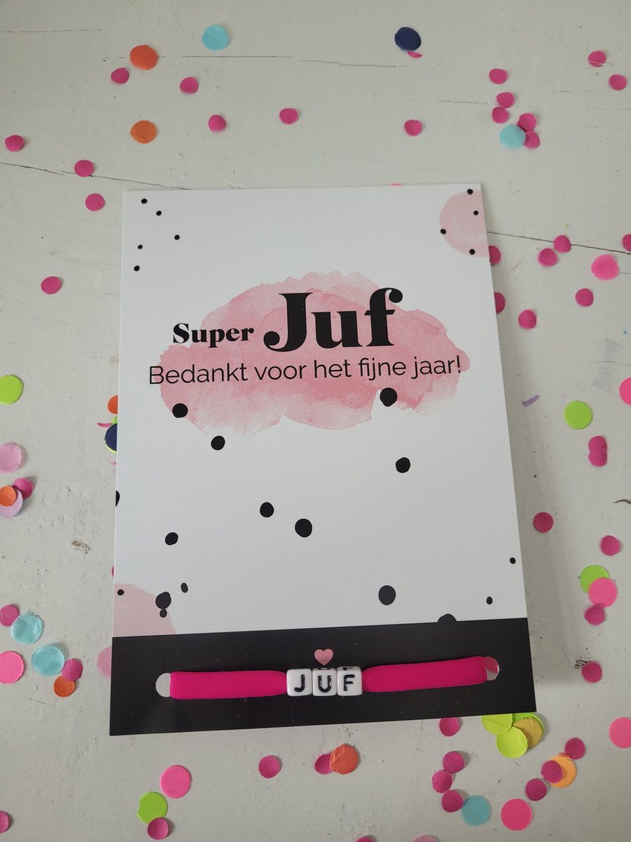 Goedkoopste juf meester bedankje cadeautje juffendag leerkracht armband