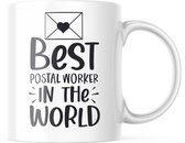 Postbode Mok met tekst: Best postal worker in the world | Grappige mok | Grappige Cadeaus | Koffiemok | Koffiebeker | Theemok | Theebeker