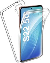 Hoesje geschikt voor Samsung Galaxy S22 - 2-in-1 Back Cover Set met Screenprotector - Anti Shock Hybride Case Siliconen Hoes Transparant - Volledige 360 Graden Bescherming