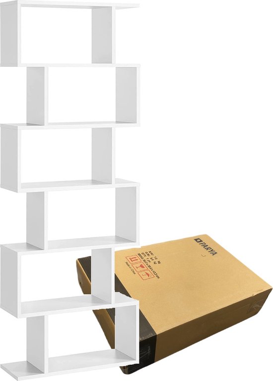 Bobbel Home - Boeken kast - Witte Opbergkast met Schappen - Ruime Opslagcapaciteit - Stabiel en Veilig - Boekenrek - 70x24x190,5 cm van Bobbel Home — afbeelding 5