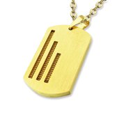 Amanto Ketting Arjen Gold - 316L Staal - Dogtag - 38x23mm - 60cm