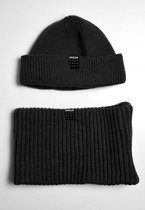 Mister Tee - Set bonnet et écharpe en tricot Error - Zwart
