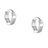 EAR IT UP - Oorbellen - Oorringen - Hexagon - 925 sterling zilver - 8 x 7 x 2 mm - 1 paar