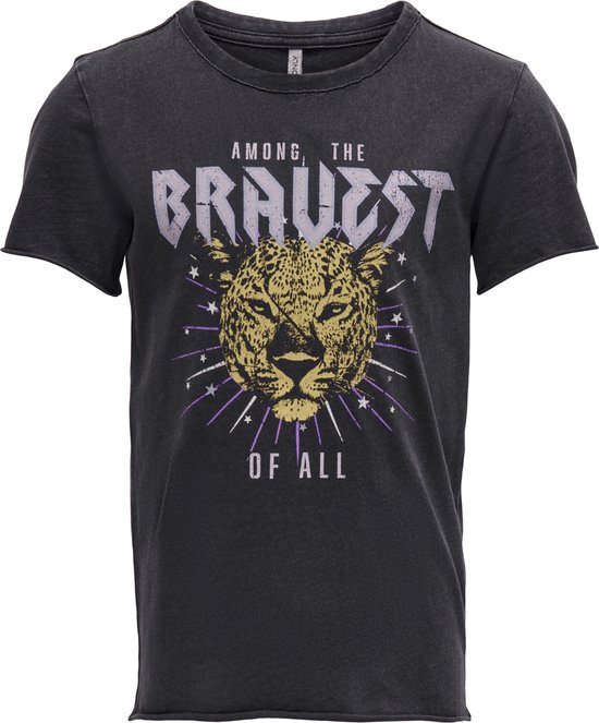 Kids ONLY KONLUCY FIT TRUTH/BRAVE S/S TOP BOX JRS Meisjes T-shirt - Maat 134/140