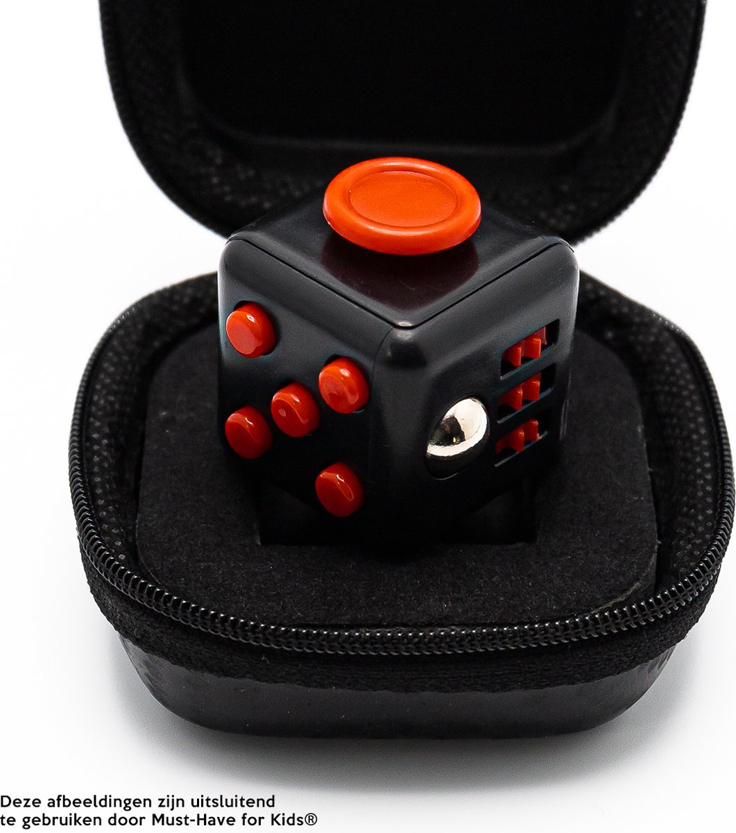 Fidget Cube "Zwart - Rood" - Pop It Fidget Toy - Friemelkubus - Anti Stress Speelgoed - Hoogsensitiviteit - Stressbal voor Hand - Fidget Toys - Fidget - Globbles