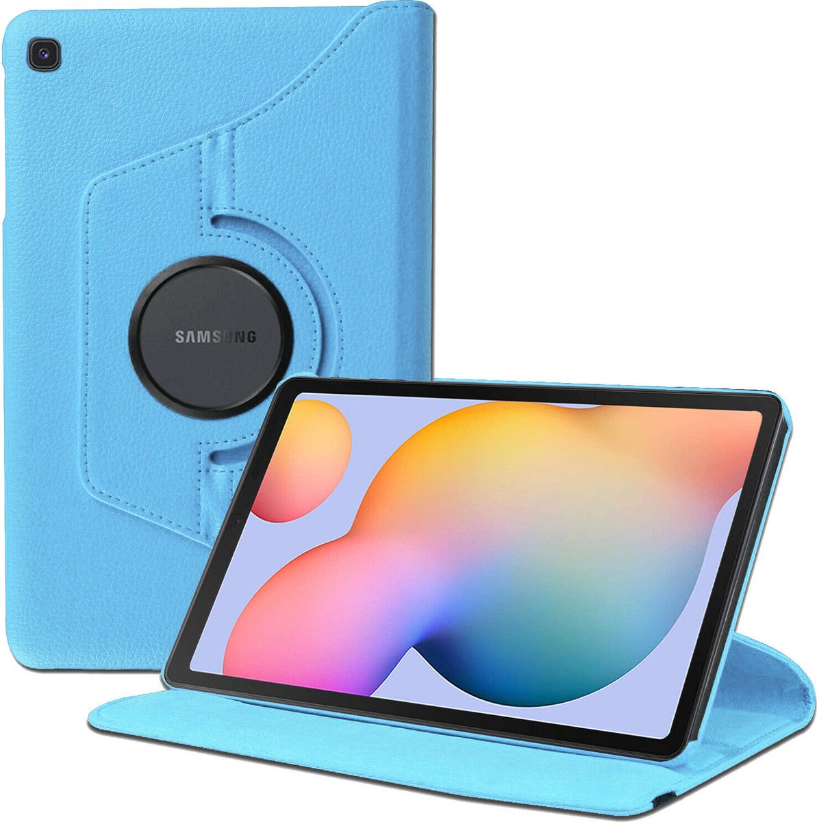 Geschikt voor Samsung Galaxy Tab S6 Lite Hoesje - 10.4 inch - Tab S6 Lite Hoesje - Draaibare Book Case Turquoise