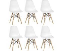 Luxiqo® 6 Design Eetkamerstoelen – Set van 6 – Eetkamerstoel – Kuipstoel – Wit