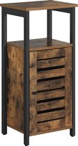 ZAZA Home - nachtkastje - opbergkast met 2 open planken - industrieel design - vintage bruin
