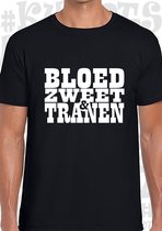 BLOED, ZWEET & TRANEN herenshirt - Zwart - Maat 3XL - Regular Fit - Korte mouwen - Ronde hals - Andre Hazes - Holland zingt Hazes - Original Kwoots - Meezingen met klassiekers