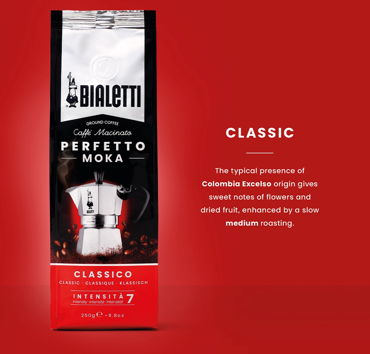 Bialetti Moka Classico gemalen koffie - 4 x 250 gram thumbnail 3