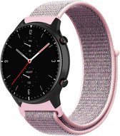 Nylon Smartwatch bandje - Geschikt voor Strap-it Amazfit GTR 2 nylon band - pink sand - GTR 2 - 22mm - Strap-it Horlogeband / Polsband / Armband