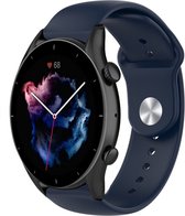 Siliconen Smartwatch bandje - Geschikt voor  Amazfit GTR 3 - Pro sport band - donkerblauw - GTR 3 & GTR 3 Pro - Strap-it Horlogeband / Polsband / Armband