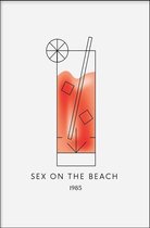 Walljar - Sex On The Beach Cocktail - Muurdecoratie - Poster met lijst