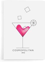 Walljar - Cosmopolitan Cocktail - Muurdecoratie - Poster