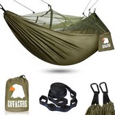 Covacure hangmat voor 2 personen, met muggennet, ultralicht, ademend, sneldrogend, materiaal: parachutezijde, voor kamperen, reizen, strand en tuin, maximale belasting: 200 kg