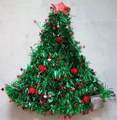 Decoris Kerstboom Hoed - Rood/ Groen - One Size