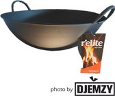 Rélite - Outdoor ijzeren wok - zwart - met 2 handvaten