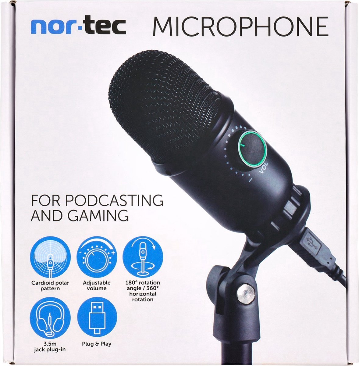 Nor-tec Microfoon met statief - Podcast microfoon - HOGE KWALITEIT - Gaming  microfoon... | bol.com