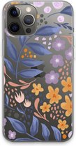 Case Company® - iPhone 13 Pro Max hoesje - Flowers with blue leaves - Soft Cover Telefoonhoesje - Bescherming aan alle Kanten en Schermrand