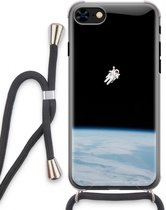 Case Company® - iPhone 8 hoesje met Koord - Alone in Space - Telefoonhoesje met Zwart Koord - Extra Bescherming aan alle Kanten en Over de Schermrand