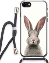 Case Company® - iPhone 7 hoesje met Koord - Daisy - Telefoonhoesje met Zwart Koord - Extra Bescherming aan alle Kanten en Over de Schermrand