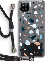 Case Company® - Samsung Galaxy A12 hoesje met Koord - Terrazzo N°13 - Telefoonhoesje met Zwart Koord - Bescherming aan alle Kanten en Over de Schermrand