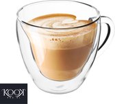 Kookpro Altom Andrea - Set van 2 Luxe Dubbelwandige Cappuccino Glazen 250ML - Koffie Glazen - Thee Glazen - Dubbelwandig Koffie Glas - Borosilicaatglas