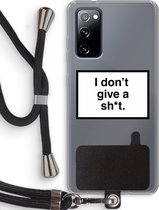 Case Company® - Samsung Galaxy S20 FE / S20 FE 5G hoesje met Koord - Don't give a shit - Telefoonhoesje met Zwart Koord - Bescherming aan alle Kanten en Over de Schermrand