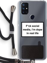 Case Company® - OnePlus Nord N10 5G hoesje met Koord - I'm dope - Telefoonhoesje met Zwart Koord - Bescherming aan alle Kanten en Over de Schermrand
