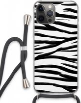 Case Company® - iPhone 13 Pro Max hoesje met Koord - Zebra pattern - Telefoonhoesje met Zwart Koord - Extra Bescherming aan alle Kanten en Over de Schermrand